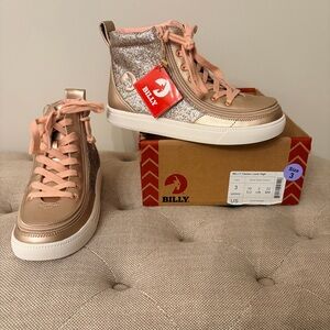 NEW Billy High-Top Sneakers in Rose Gold and Glitter